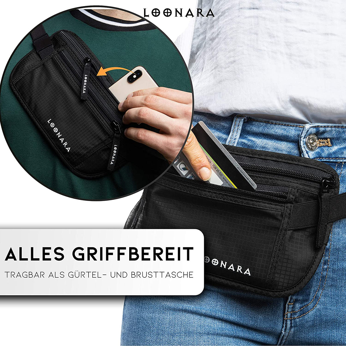Flache Bauchtasche
